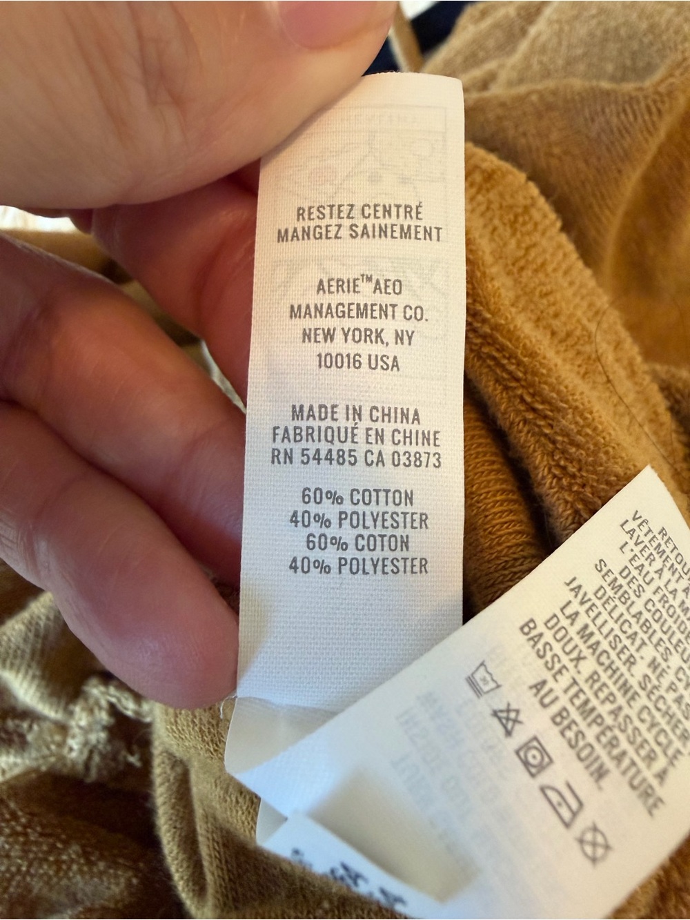 Offline by Aerie Wide-Leg Spaghetti-Strap Terry Jumpsuit in Golden Yellow Brown - Picture 8 of 9